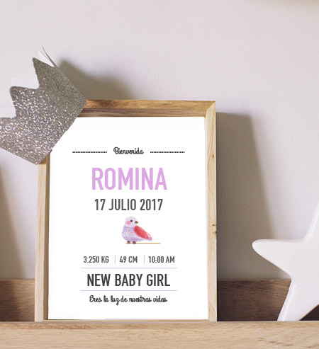 Banner Info Bebé Bird Purple - Imagen 2