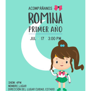 Invitación cumpleaños Sailor Jupiter