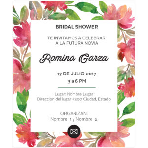 Invitación Despedida de Soltera Floral