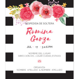 Invitación Despedida Soltera Rayas