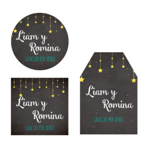 Tarjeta Agradecimiento Baby shower estrellas