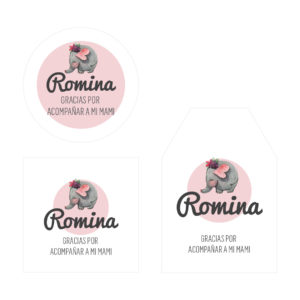 Tarjeta agradecimiento Baby Shower Elefante