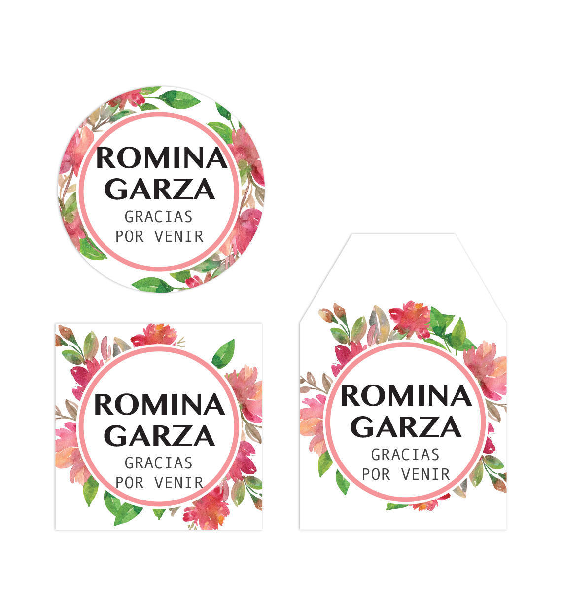 Tarjeta Agradecimiento Despedida de Soltera Flor Circular