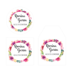 Tarjeta Agradecimiento Despedida de Soltera Tropical Circular