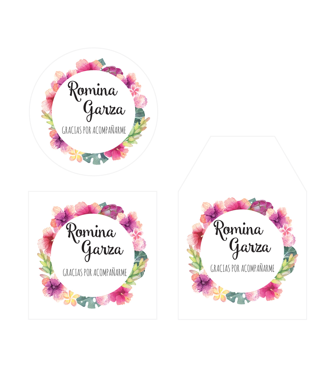 Tarjeta Agradecimiento Despedida de Soltera Tropical Circular