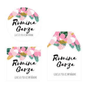 Tarjeta Agradecimiento Despedida de Soltera Globos Rosa Claro