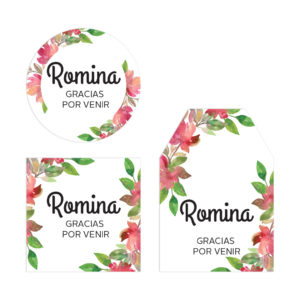 Tarjeta Agradecimiento Despedida de Soltera Flor Rojiza