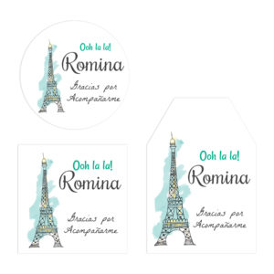 Tarjeta Agradecimiento Despedida de Soltera Torre Eiffel