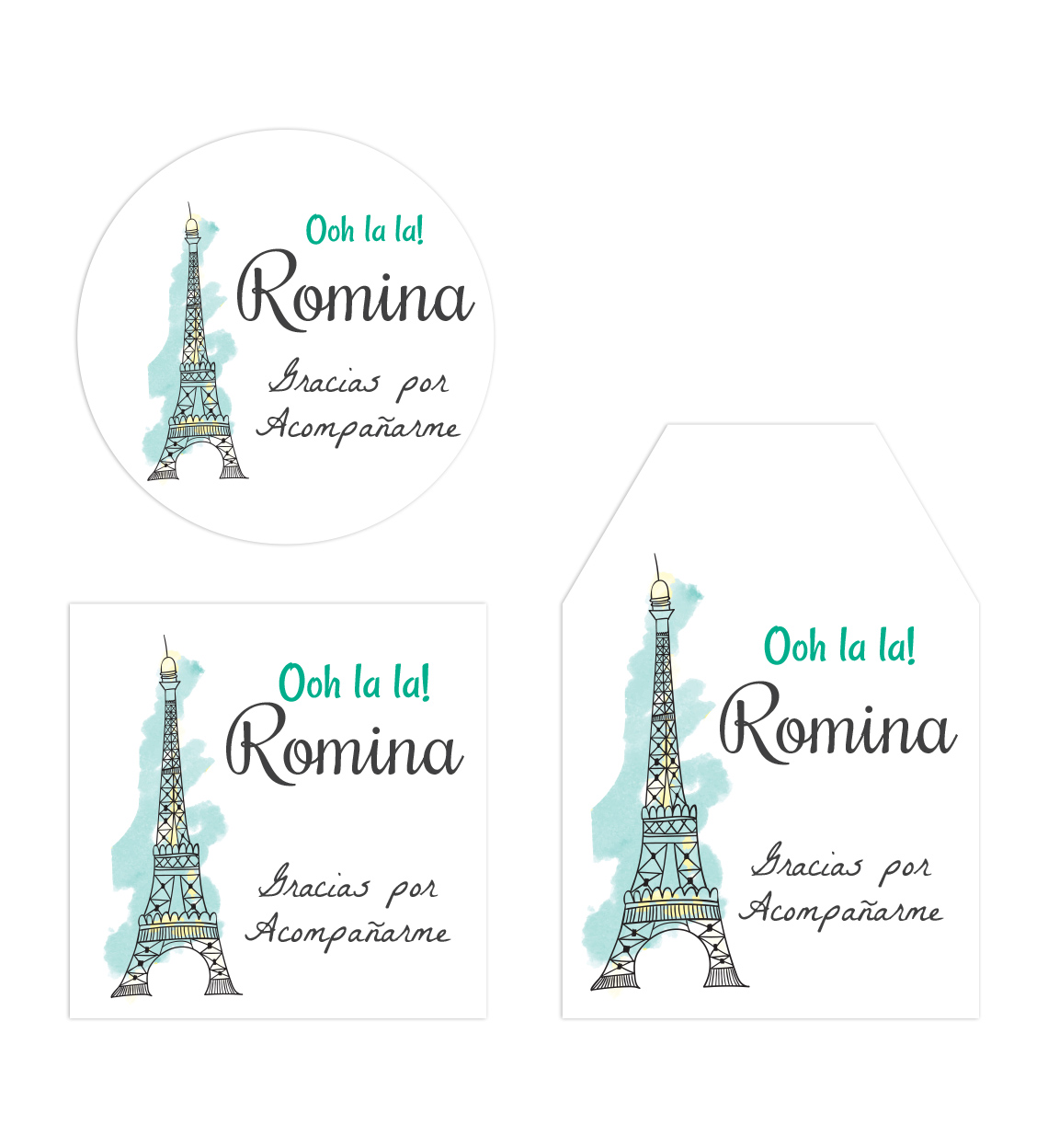 Tarjeta Agradecimiento Despedida de Soltera Torre Eiffel