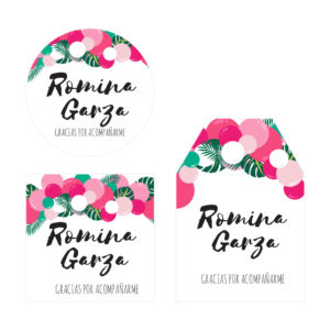 Tarjeta Agradecimiento Despedida de Soltera Globos Rosa Fuerte