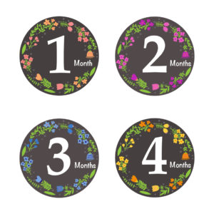 Diseño 12 Meses Bebé Fondo Negro