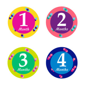 Diseño 12 Meses Bebé Cuadros Colores