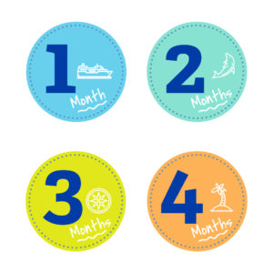 Diseño 12 Meses Crecimiento Bebé Marítimo