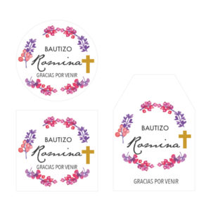 Tarjetita Bautizo Flores