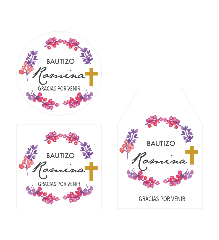 Tarjetita Bautizo Flores