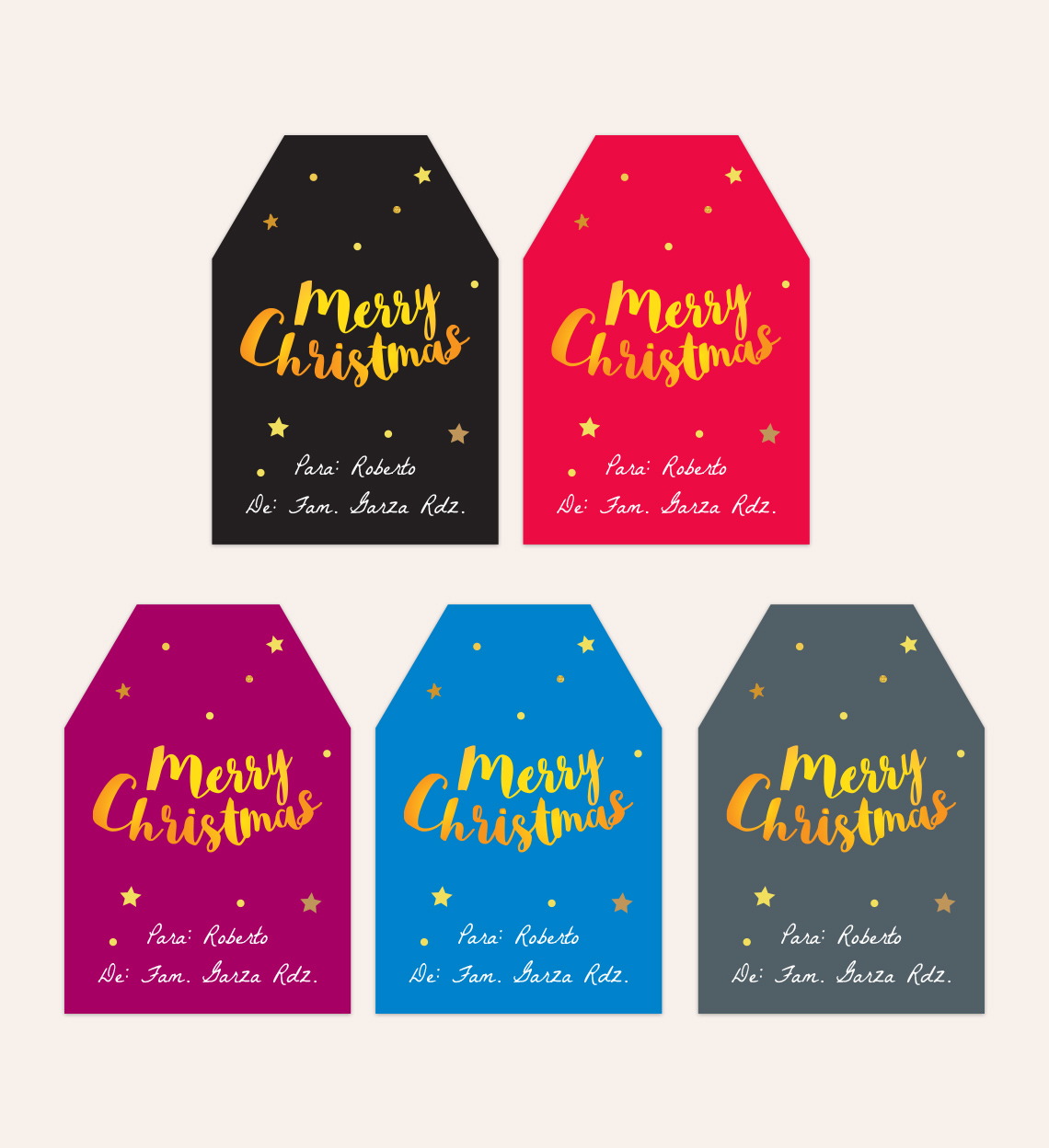 Etiquetas para Regalos Navidad Gold