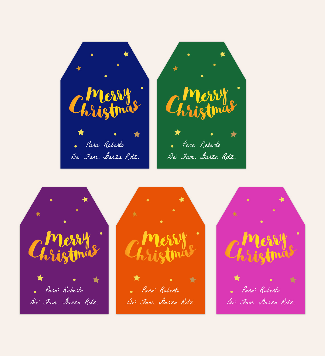 Etiquetas para Regalos Navidad Gold - Imagen 2