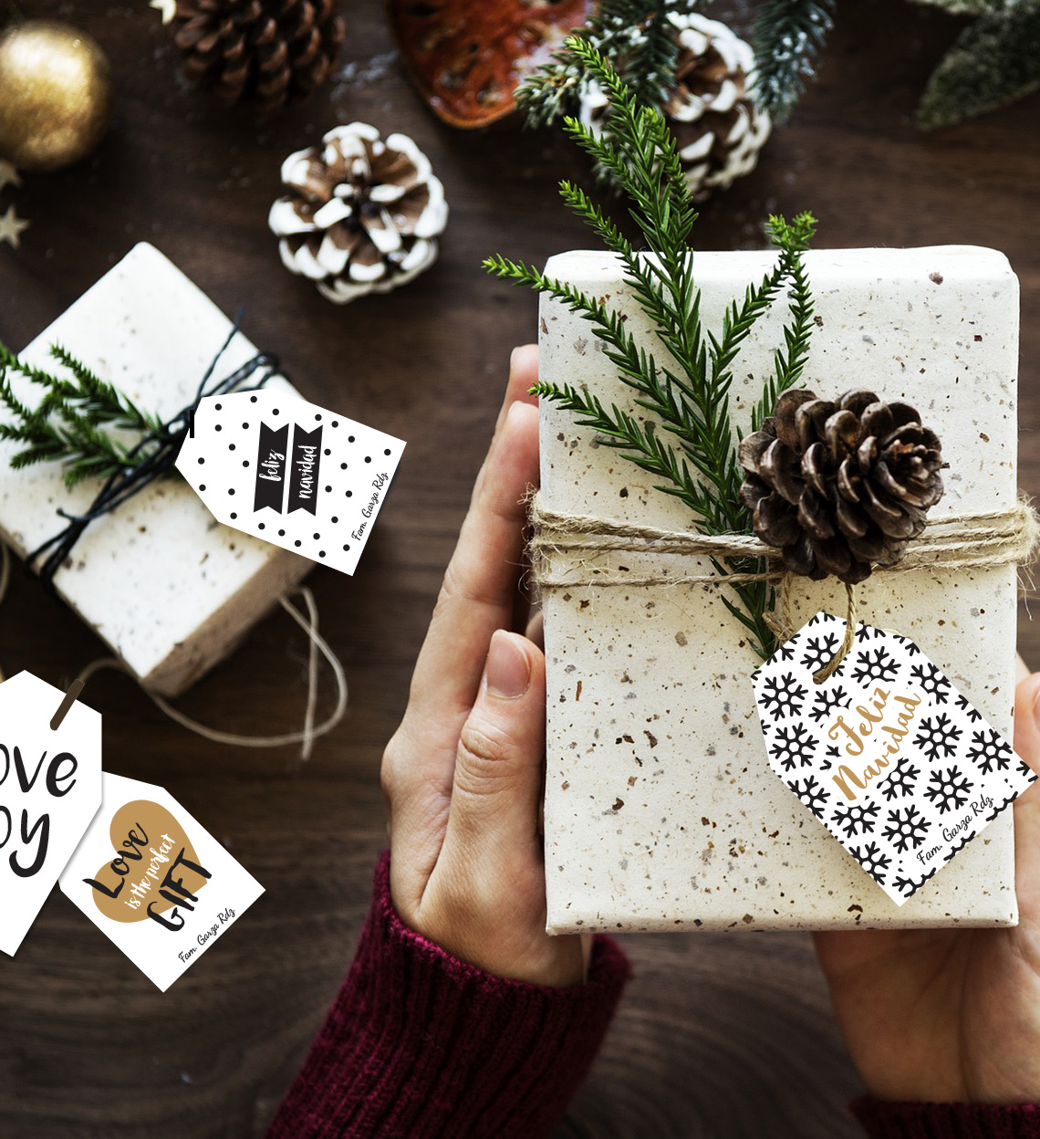 Etiqueta Regalos Navidad Elegante - Imagen 4