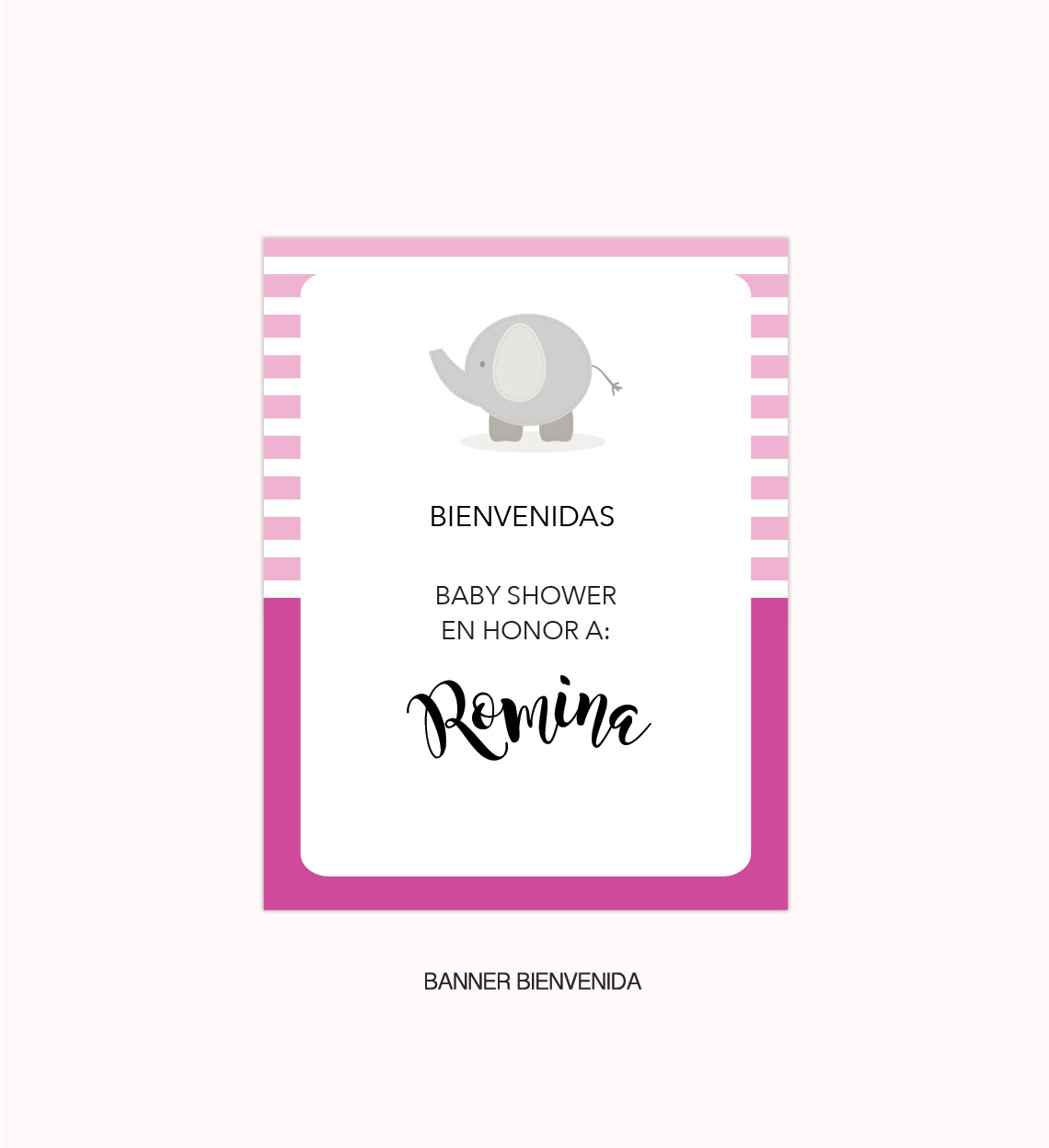 Kit Completo Fiesta Baby Shower Elefante Rosa - Imagen 8