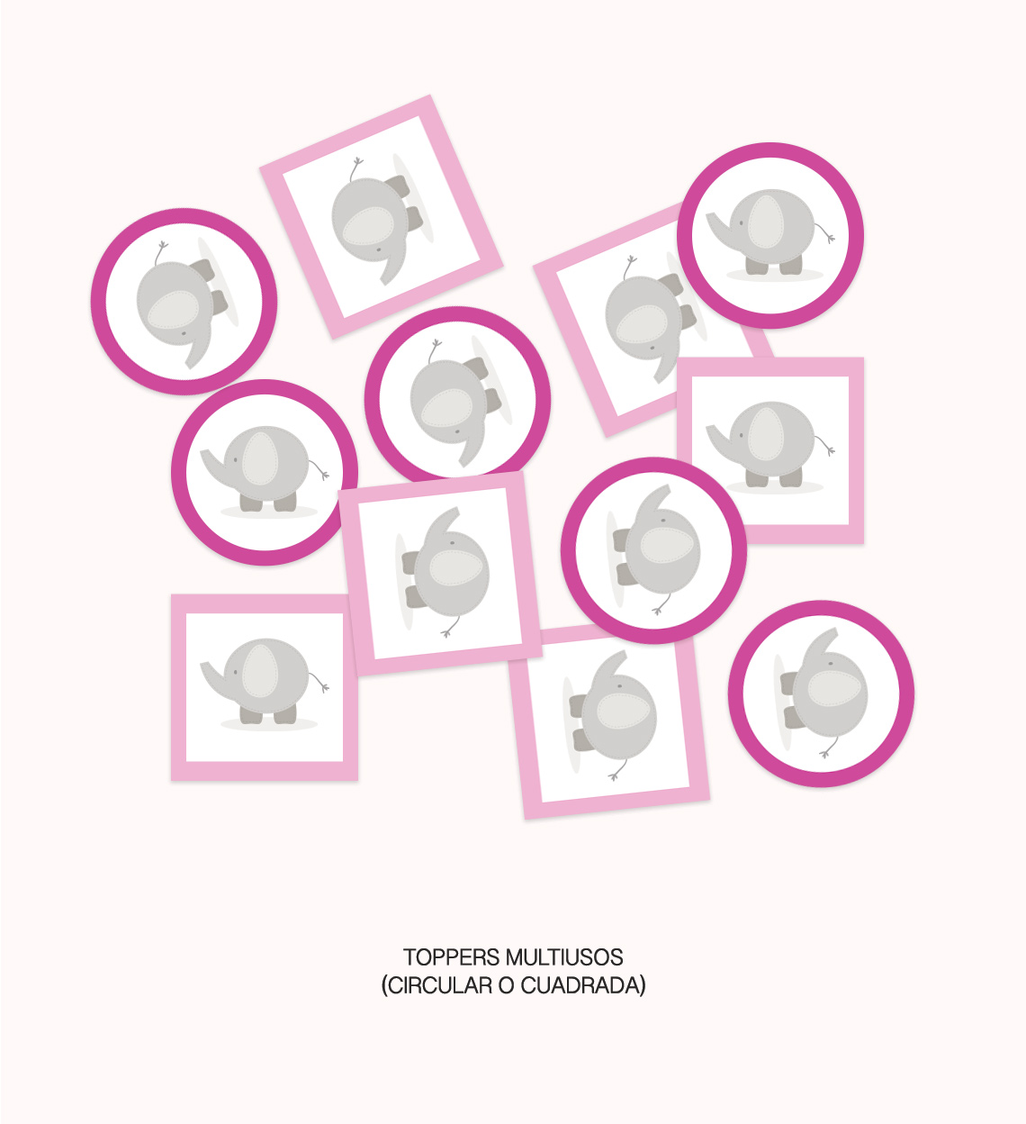 Kit Completo Fiesta Baby Shower Elefante Rosa - Imagen 7