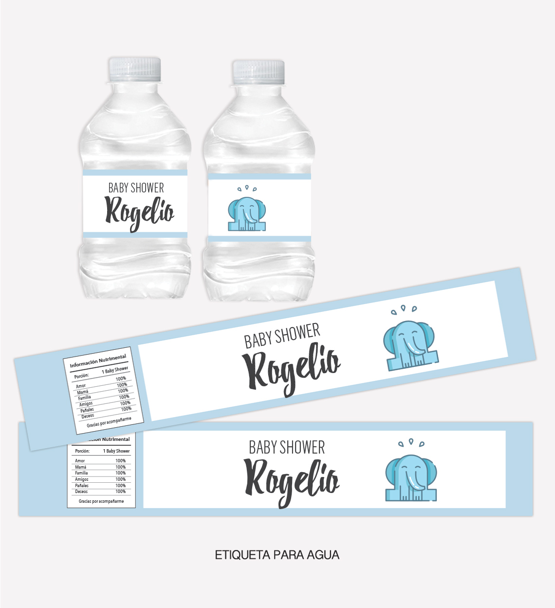 Kit Completo Fiesta Baby Shower Elefante Azul - Imagen 4