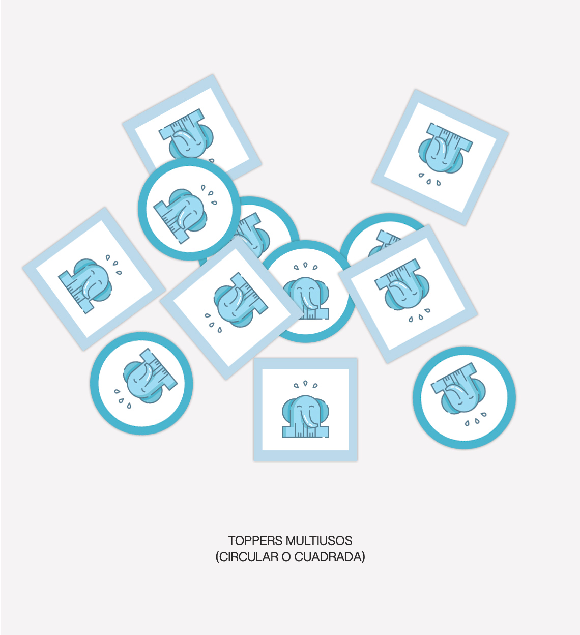 Kit Completo Fiesta Baby Shower Elefante Azul - Imagen 6