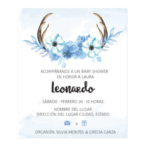 Diseño Invitación Baby Shower Horns