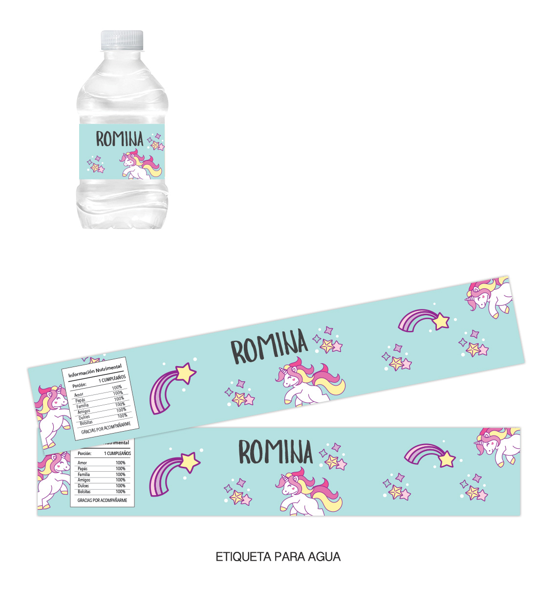 Kit Infantil Unicornio Aqua - Imagen 2