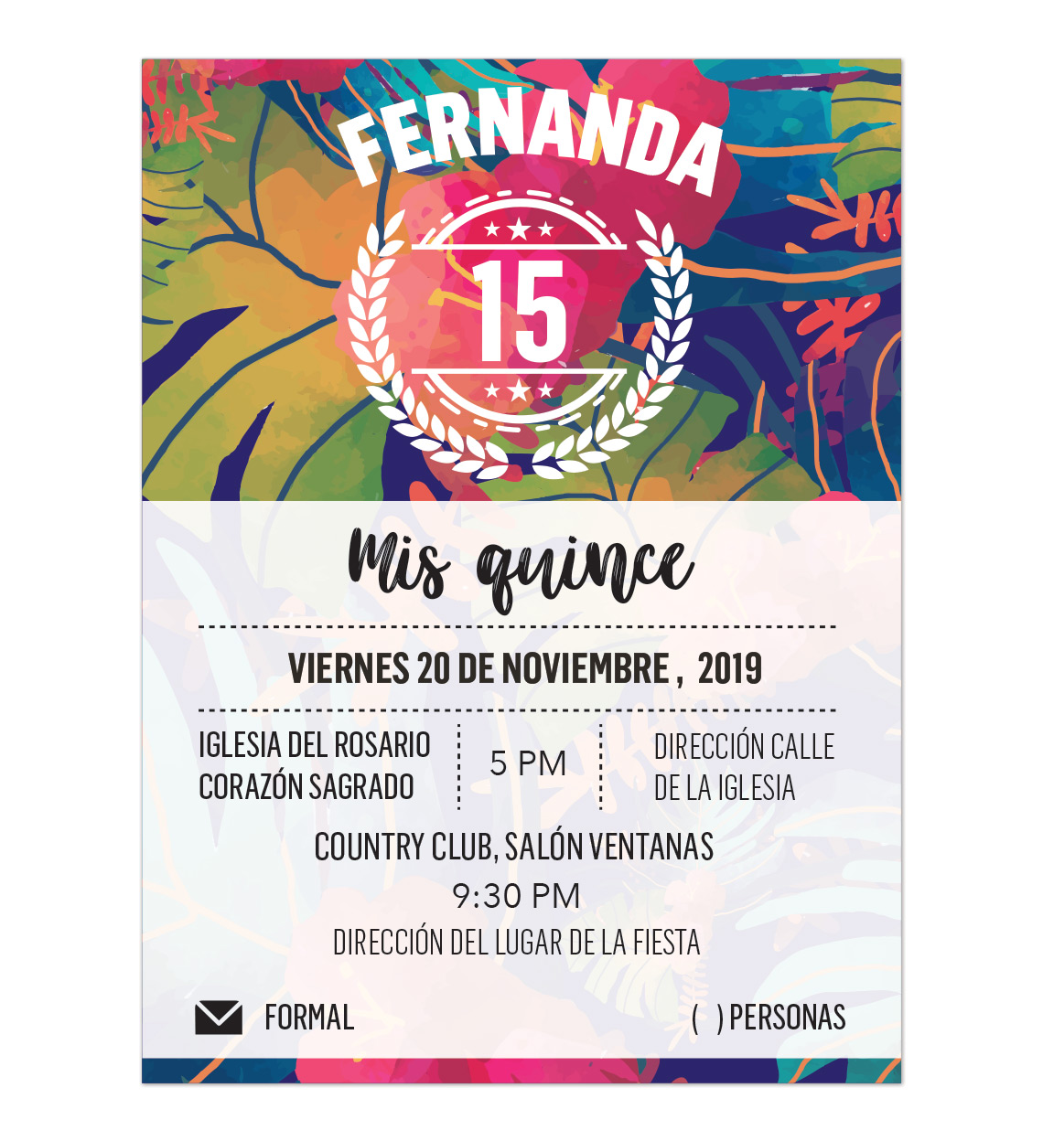 Invitación XV Años Florida
