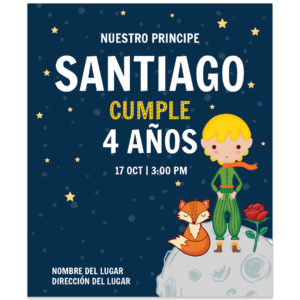 Invitación Cumpleaños Principito Luna