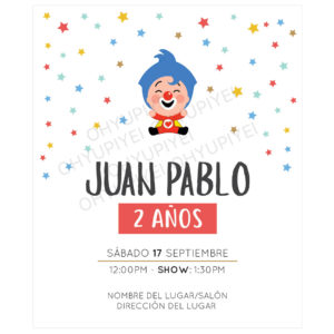Invitación Cumpleaños Plim Plim Stars